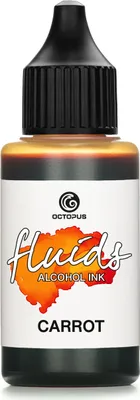 Image de Octopus Fluids Alcohol Ink CARROT, encre à base d'alcool pour Fluid Art et Resin, orange