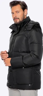 Productafbeelding van Wittchen heren donsjack met capuchon, zwart, gemaakt van nylon