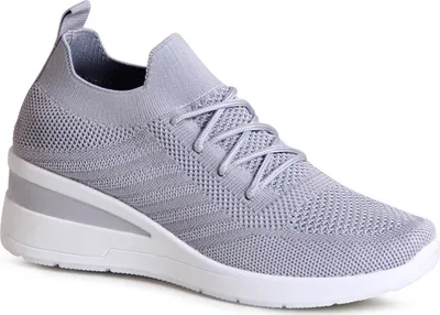 Produktbild von topschuhe24 2706 Damen Keil Sneaker Light Slipper, Farbe:Grau, Größe:39 EU