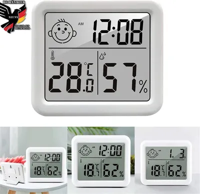 Produktbild von Digitales Thermo-Hygrometer Thermometer Luftfeuchtigkeitsmessgerät Wetterstation digital mit hoher Genauigkeit Temperatur  und Feuchtigkeit Haus Büro