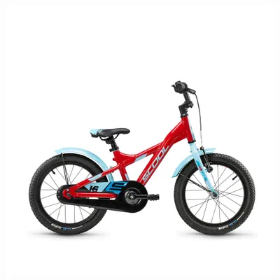 Produktbild von 16 Zoll Kinderfahrrad, 1-Gang, Kinderfahrrad, S’COOL XXlite, ab ca. 4–6 Jahre, 100–115 cm, Rot/Hellblau