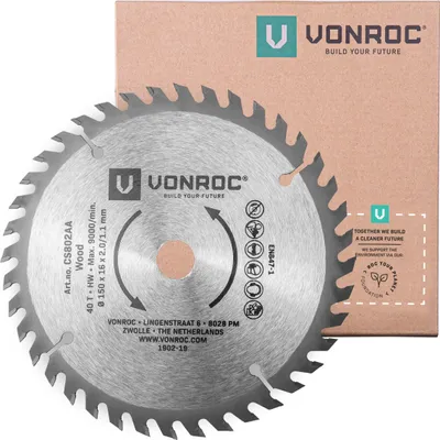 Produktbild von Vonroc Kreissägeblatt 150 x 16 x 2,0/1,1 mm 40 Zähne für Holz Universal