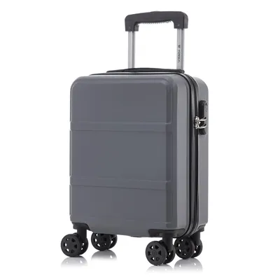 Produktbild von Koffer Trolley Reisekoffer Suitcase, Rollkoffer Handgepäck ,mit 4 Rollen360°, Hartschalenreisekoffer, Zahlenschloss, Weicher Gummigriff (S,Grau)