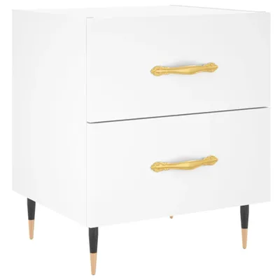 Produktbild von "2026 Aktion"Nachttisch für Schlafzimmer - elegantes Design - Nachtkommode - Weiß 40x35x47,5cm Holzwerkstoff - Nachttische & -schränke NeuMöbel894515