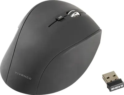 Image de VIVanco™Souris USB sans fil 1600 dpi, clic silencieux, 5 boutons, noir (36640)
