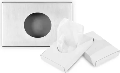 Produktbild von Hypafol Hygienebeutelspender SET mit 6x30 Stück (180St.) PE Hygiene-Bags | Silber Edelstahl Spender | 140x100x25 mm | inkl. Befestigungsmaterial