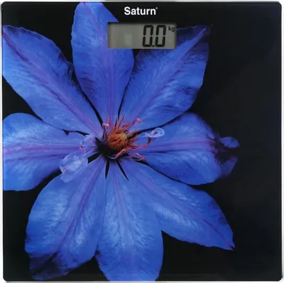 Obrázok produktu pre Saturn ST-PS0287, do 150 kg, LCD displej, kg/lb, indiktory batrie a preaenia, tvrden sklo, ierna/fialov