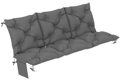 Produktbild von Outsunny Bankauflage 150x100x10 cm 3-Sitzer Bankkissen mit Bändern, Seitentasche