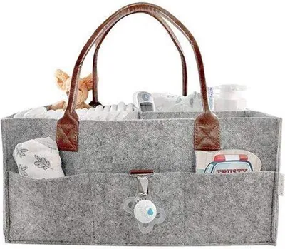 Produktbild von Famanu Baby-Organizer Tragbare Aufbewahrungstasche - Grau