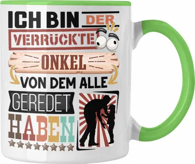 Produktbild von Trendation - Onkel Tasse Geschenk Spruch Lustig Geschenkidee für Onkel Geburtstag Ich Bin Der Verrückte Onkel (Grün)