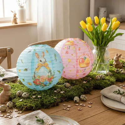 Obrázek produktu pro Velikonoční dekorace - papírová lucerna - průměr 30 cm, 1 kus [57989]