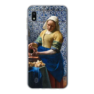 Produktbild von MuchoWow® Handyhülle Schutzhülle Hülle für Samsung Galaxy A10 Milchmädchen - Delfter Blau - Vermeer - Gemälde - Alte Meister Silikon Softcase Handy Hülle - Schutzhülle