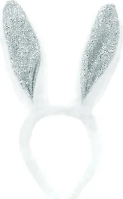 Produktbild von Oblique Unique Haarreif Hasen Ohren Bunny Häschen Haarreifen Kostüm Accessoire Karneval Fasching Party weiß silber