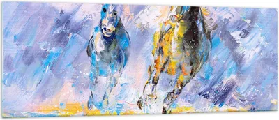 Produktbild von Bilder auf glas - Pferd Natur Tier - 140x50cm - Glasbilder - Wandbilder - Kunstdruck - zum Aufhängen bereit - Wanddekoration aus Glas - Glas Bilder - Wandbild auf Glas - Einteilig - GAB140x50-3434