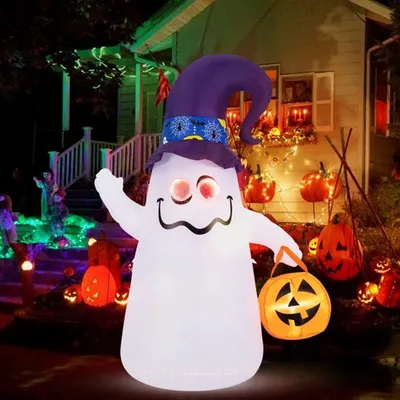 Immagine prodotto di Decorazione gonfiabile per Halloween - 180 cm - Illuminazione LED - Poliestere - Adatta per esterni e giardino