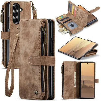 Obrázek produktu pro Obal na telefon Samsung Galaxy Z Fold8 Ultra, skládací, z umělé kůže, se zapínáním na zip
