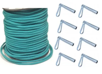 Produktbild von 15 Meter Expanderseil Ø 8 mm GRÜN + Seilendverschlüsse mit Simplexhaken