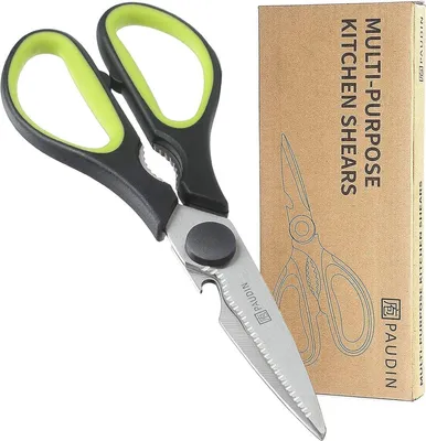 Produktbild von PAUDIN Profi Küchenschere 4-in-1 – Multifunktionale Fleisch- & Kräuterschere – Rostfreier Chirurgenstahl – Ergonomischer Griff – Mit Nussknacker & Fla