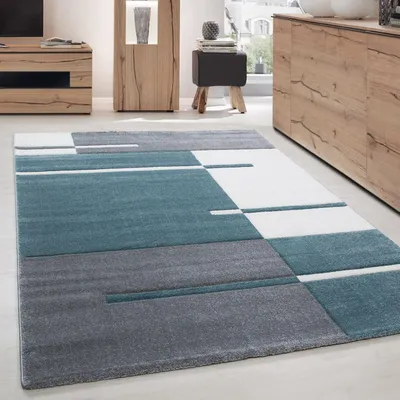 Produktbild von Moderner 3D-Teppich mit Konturschnitt, Hawaii 1310 BLAU 80 x 150 cm