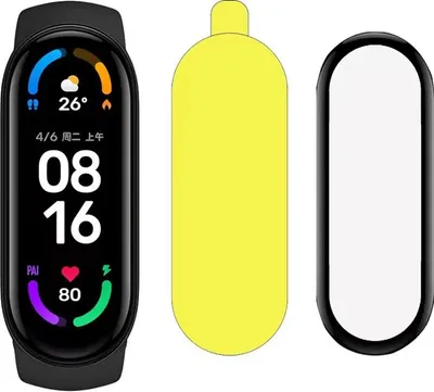 Obrázok produktu pre INF Ochranná fólia na displej Xiaomi Mi Band 5/NFC - Čierny okraj (2 kusy)