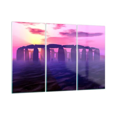 Produktbild von Bilder auf glas - Stonehenge Kreis Geheimnis Geschichte - 165x110cm - Glasbilder - Wandbilder - Kunstdruck - Wanddekoration aus Glas - Glas Bilder - Wandbild auf Glas - GCE165x110-1244