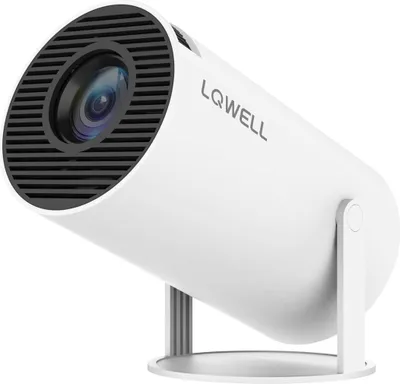 Produktbild von LQWELL Beamer, Mini Projektor, unterstützt BT5.0 mit 11.0 Android OS, Automatische Trapezkorrektur, 130-Zoll-Display, 4K Heimkino, hdmi, Weiß