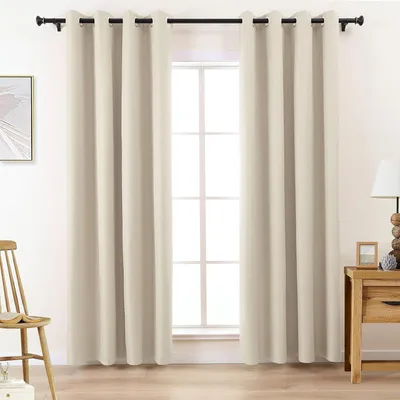 Obrázek produktu pro Zatemňovací závěs, šířka 145 cm, barva béžová, 100% zatemňovací, vhodný do ložnice
