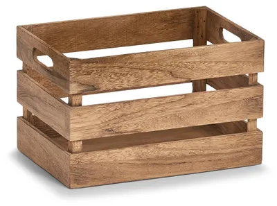 Image de Bac de rangement VINTAGE, en bois, 35x25x20 cm, ZELLER