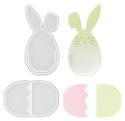 3er-Set Silikon-Backformen für Ostern, Hasenform, Gießform