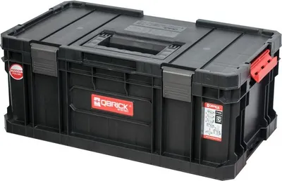A black toolbox with red accents is shown against a white background.