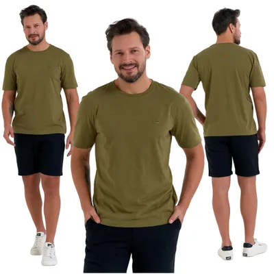 Productafbeelding van T-shirt – heren T-shirt, maat XL – T-shirt met korte mouwen, groen – katoenen T-shirt – olijgroen T-shirt