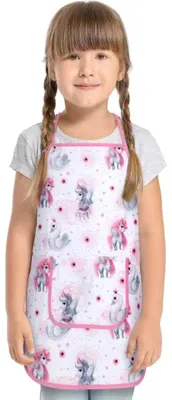 Immagine prodotto di Grembiule per bambini - 37 x 47 cm, per bambini da 3 a 5 anni - Rosa,Grigio