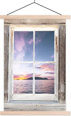 Produktbild von MuchoWow® Textilposter Aussicht - Insel - Meer 40x60 cm mit holzfarbenen Rahmen - Poster