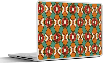 Produktbild von MuchoWow® Laptop Aufkleber Sticker Cover Design - Retro - Orange - Abstrakt 30x21 cm - Sticker für Laptop - Selbstklebend