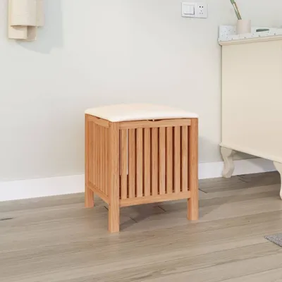 Produktbild von Cloris Designermöbel Badhocker 40,5x40x52 cm Massivholz Nussbaum 2024 Neu