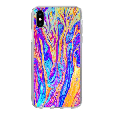 Produktbild von MuchoWow® Handyhülle Schutzhülle Hülle für iPhone Xs Kunst - Farben - Psychedelisch Silikon Softcase Handy Hülle - Handytasche