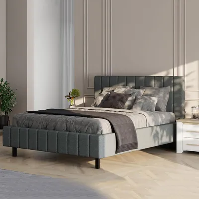Image de Exmouth - Lit Double, Gris, Taille Matelas 160x200 cm