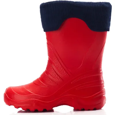 Produktbild von Ladeheid Kinder Mädchen Jungen federleichte Eva Thermo Gummistiefel gefüttert LA-861 (Rot-1/Marine Blau, 24/25)