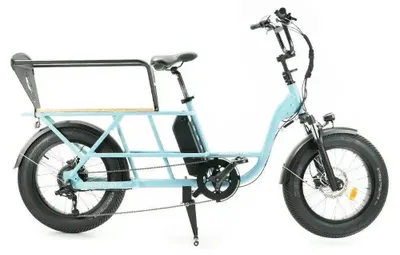Productafbeelding van Monkeybike MonkeyTail - Elektrische Longtail incl. kettingslot - 250W motor - Oceaan blauw