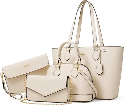 Produktbild von Handtasche 4-teiliges Set Damen Büro Schule Einkauf Reise Geschenk Rose