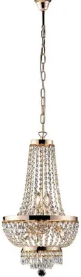 Immagine prodotto di Mozart Lampadario in ferro e ottone dorato con strass 5 luc 130 Ø35 BL189-5-OR