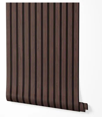 Produktbild von Selbstklebende Tapete Möbelfolie Holzoptik Dunkel Nussbaum Lamellen 3D Wandpaneel Effekt Moderne Tapete für Wohnzimmer Schlafzimmer Flur Büro Elegantes Premium Design 2,5m x 0,5m