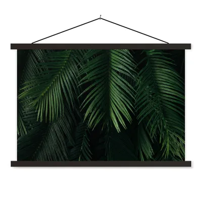 Produktbild von MuchoWow® Textilposter Blätter - Tropisch - Muster - Jungen - Mädchen - Kinder - Kind 150x100 cm mit schwarzem Rahmen - Schlafzimmer