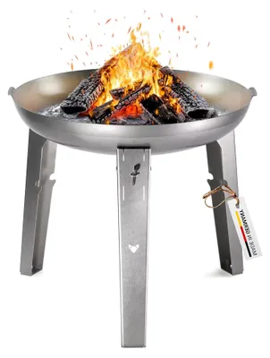 Produktbild von Multifunktionale Feuerschale aus Edelstahl | optional mit Schwenkgrill oder Feuerplatte | umfangreiches Zubehör | Ø 65 cm | Hergestellt in Deutschland