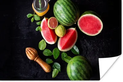 Produktbild von MuchoWow® Poster Wassermelone - Smoothie - Obst - Zitronenpresse 120x80 cm - Bilder