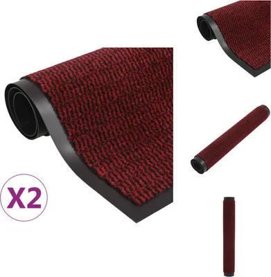 Obrázok produktu pre vidaXL Rohože na zachytávanie nečistôt 2 ks. Obdĺžnikové rohožky 90x150 cm červené - Rohožky