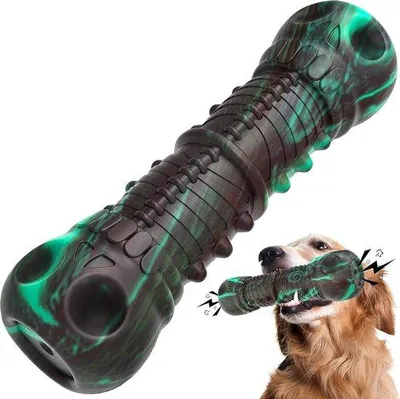 Produktbild von Hundespielzeug, unzerstörbar, groß, Mittelgröße, Gummi, reinigt Zähne
