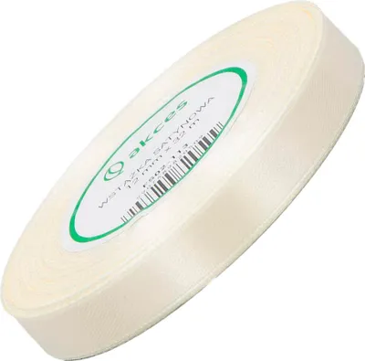Zdjęcie produktu dla Wstążka satynowa jasna kremowa 12mm - 32mb