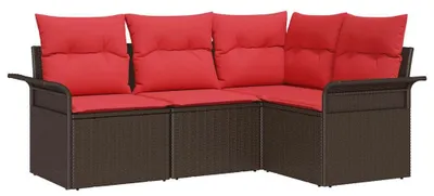 Immagine prodotto di Set Divano da Giardino con cuscino Marrone polyrattan