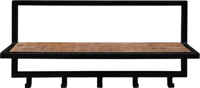 Produktbild von Garderobe Brix 15 x 30 x 70 cm Mangoholz Stahl Schwarz Braun